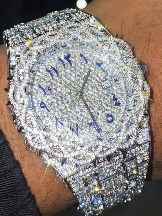 Ice cartel Other - Iced Out Thorn Crown Bezel  Watch w Arabic Numeral Dial Fully Iced Out 45MM